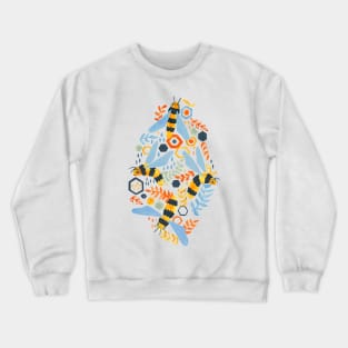 Friendly Gouache Bees Crewneck Sweatshirt